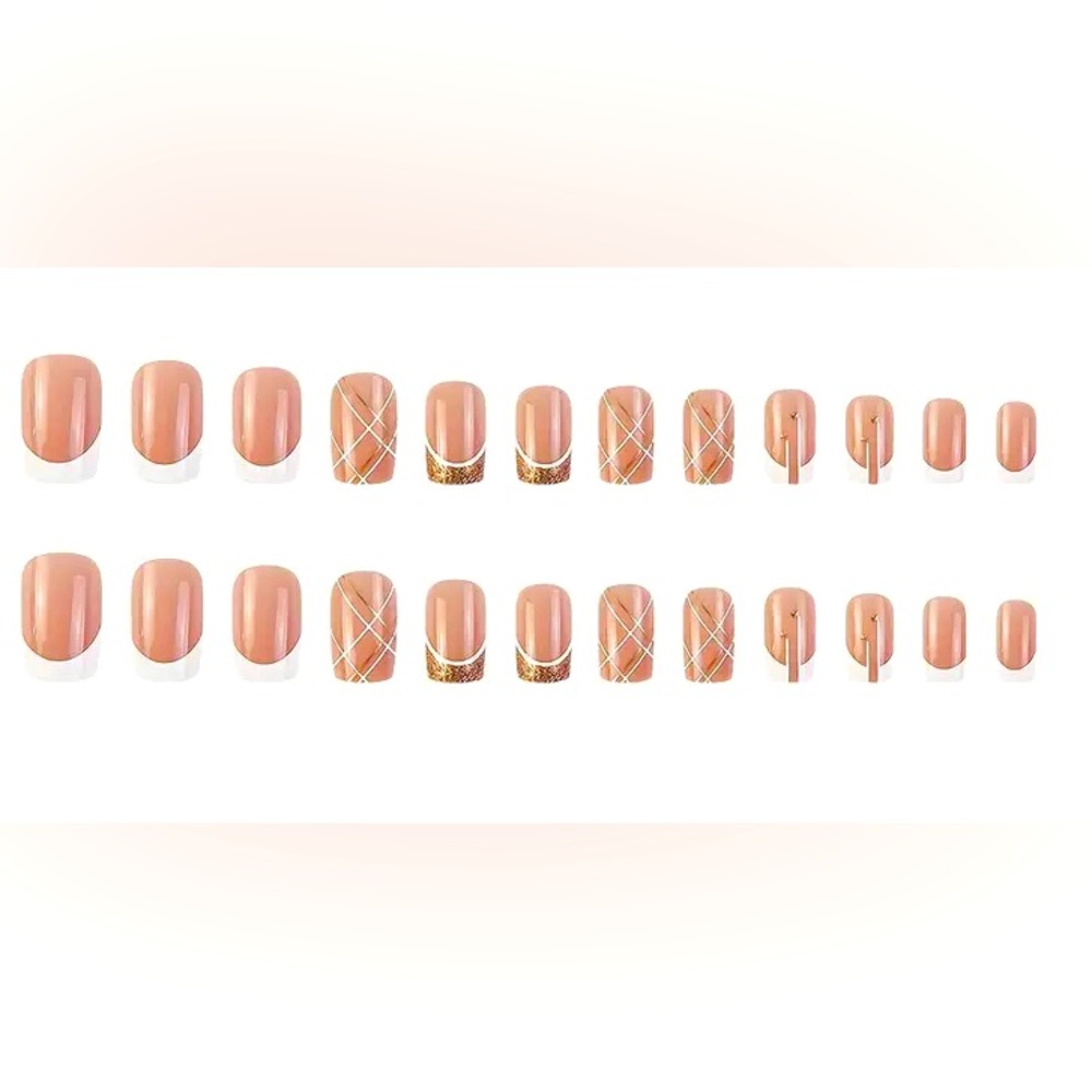 24pcs White French Tip Press On Nails/1pc Handheld Portable Led Nail Lamps Pen - Picture 5 of 15